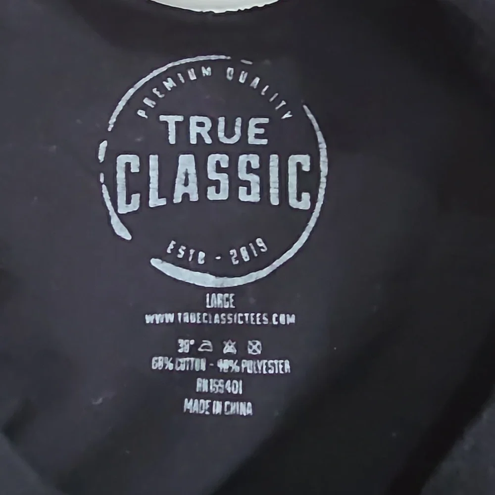 True Classic Black Short Sleeve Tee - Size L - Picture 4 of 4